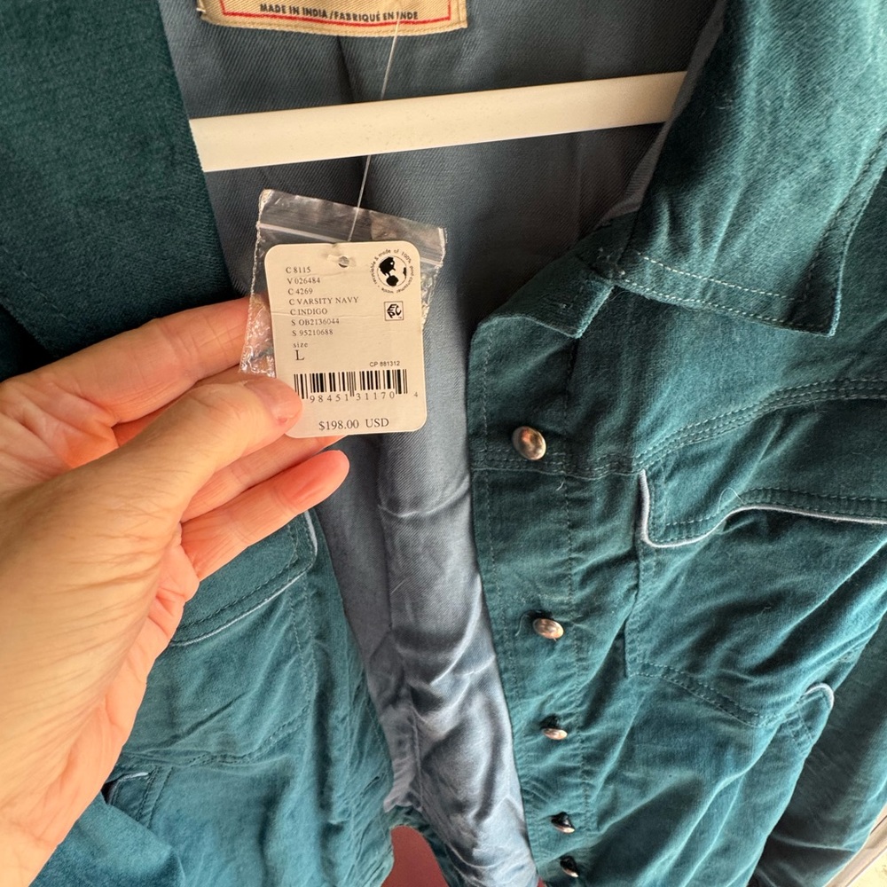 NWT Free People Teal Military Jacket - Picture 3 of 3